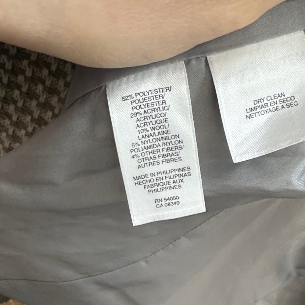 Anne Klein Gray Textured Tweed Jacket Women’s Button Front Career Blazer Size 4 - Picture 5 of 8